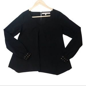 Lovers + Friends Black Studded Blouse
